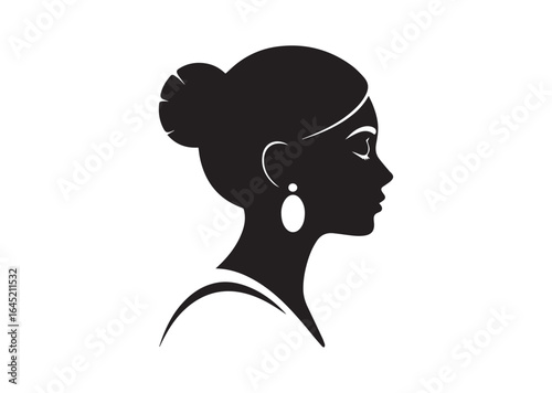 Woman heads in profile silhouette vector illustration