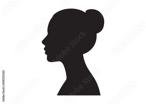 Woman heads in profile silhouette vector illustration