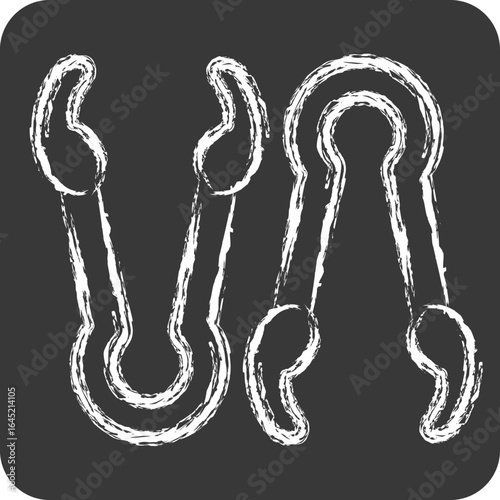 Icon Tongs. related to BBQ symbol. chalk Style. design editable