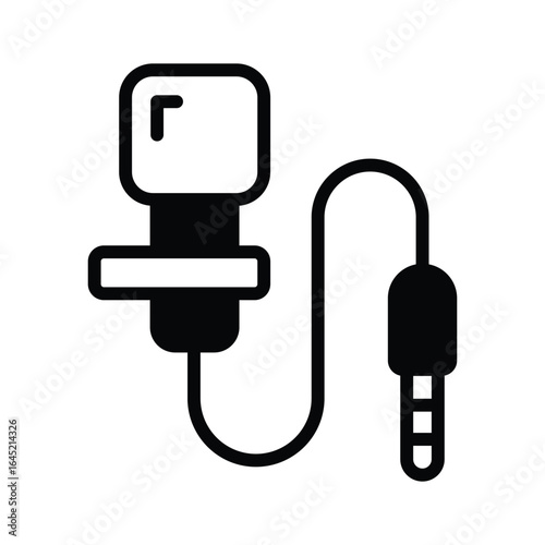 A filled icon showing traditional wired mic