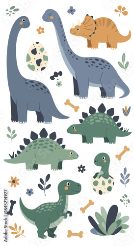 Adventures with adorable dinosaurs and their prehistoric eggs discover the mighty brontosaurus and stegosaurus