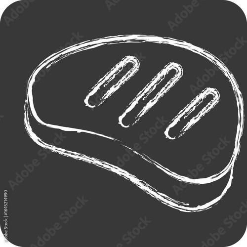 Icon Steak. related to BBQ symbol. chalk Style. design editable
