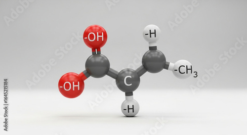 3D Lactic Acid Molecule in Laboratory Environment