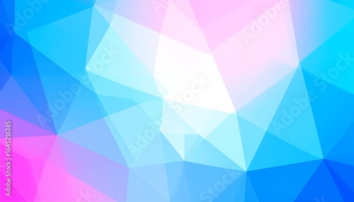 Abstract Low Poly Background Pastel Blue Pink White Triangles