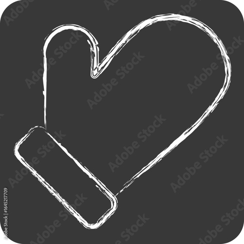 Icon Oven Glove. related to BBQ symbol. chalk Style. design editable