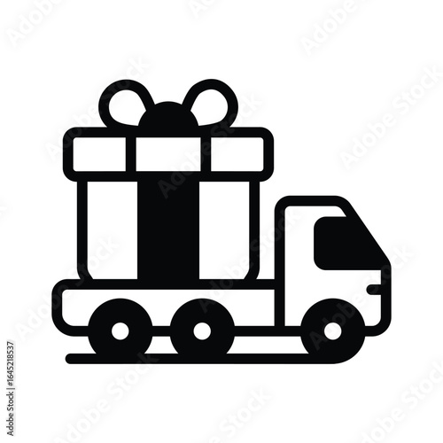 A filled style icon showing gift delivery service