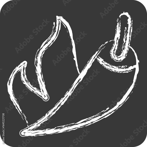 Icon Hot. related to BBQ symbol. chalk Style. design editable