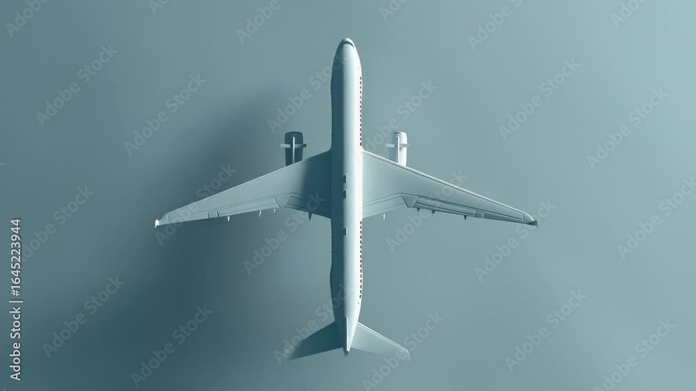 Airplane on a gray background, perfect for use in presentations, reports or social media posts Airplane on a gray background, perfect for use in presentations, reports or social media posts