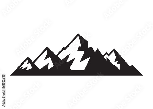 Mountains alpine skyline silhouette vector illustration