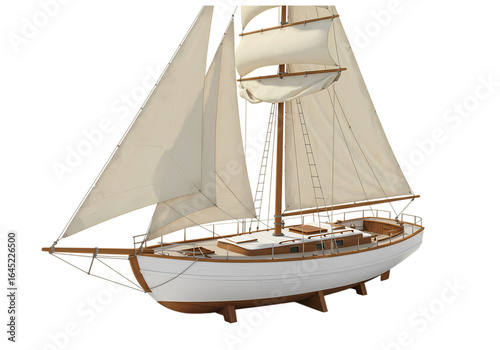 A Classic Schooner Under Full Sail Graceful Sailing Vessel on transparent background