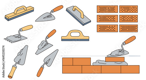 Essential masonry tools and techniques for bricklaying projects demonstrating precision and skill