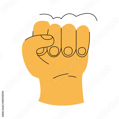 Gesture and hand showing non verbal element of communication. Vector isolated open palm and rebellion symbol with doodles. Thumb up, rock and roll and okay, peace and first up