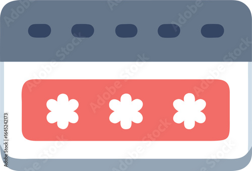 Calendar with password input field and stars date schedule