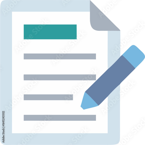 Document with Pencil Icon for Writing file paper