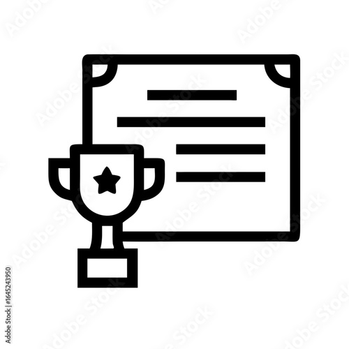 Trophy with Certificate Illustration for Achievements, Recognition, Awards, Success Blogs, Education Websites, Corporate Cards, and Business Presentations
