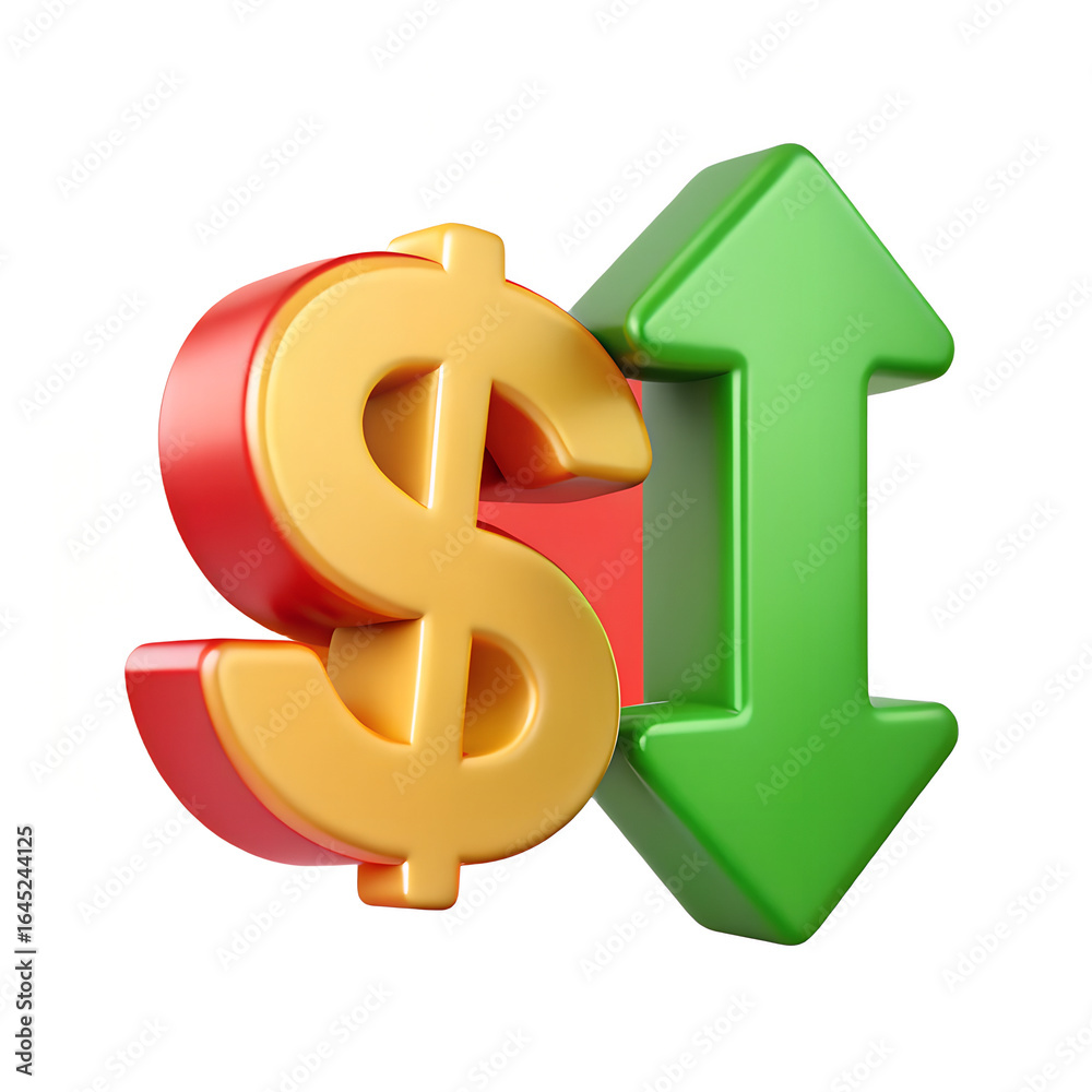 Obraz premium Dollar Sign with Rising Arrow