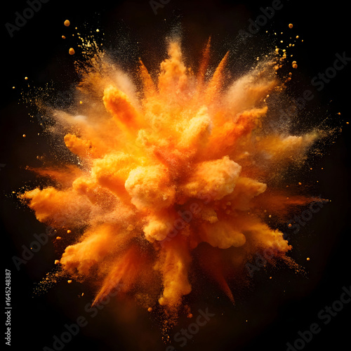 Wallpaper Mural orange dust explosion a dynamic cloud of particles Torontodigital.ca