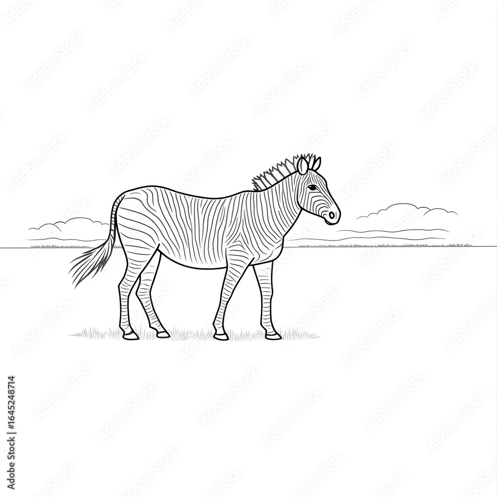 Obraz premium Black and White Zebra Vector Illustration