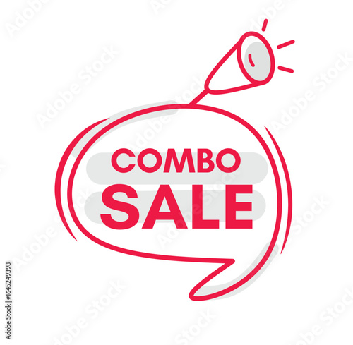 Sale combo pack sale design elements. vector banner offer concept colorful symbol with speaker.