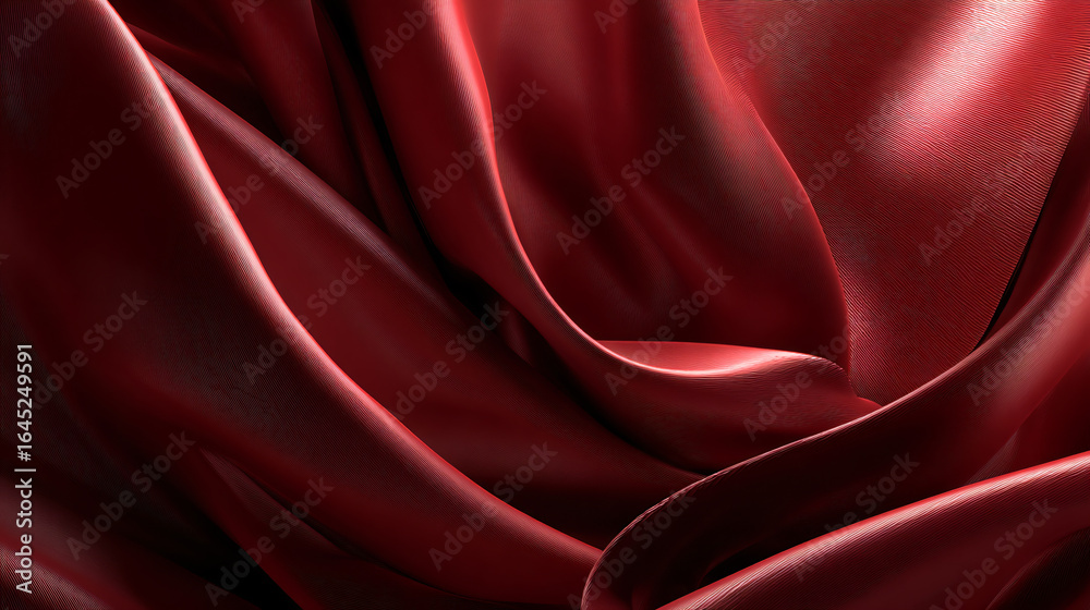 Obraz premium Red Flowing Silk Fabric Abstract