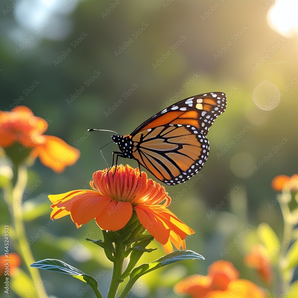 Naklejka premium Late Summer Monarch Migration Moment