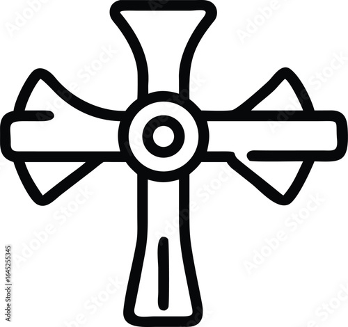 Thin line tidal turbine icon silhouette isolated on white background