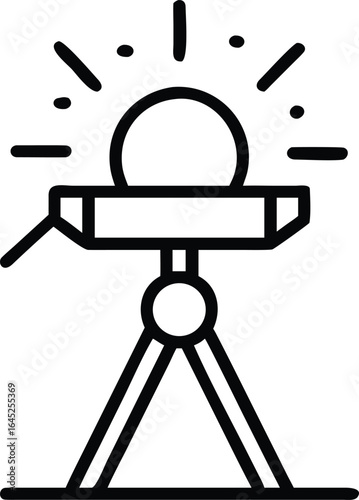 Thin line solar tracker icon silhouette isolated on white background