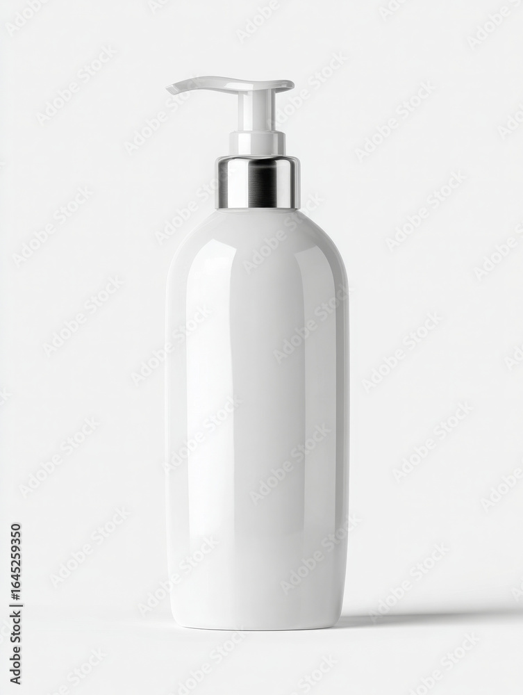 Clean white lotion bottle evokes sense of freshness and purity Clean white lotion bottle evokes sense of freshness and purity