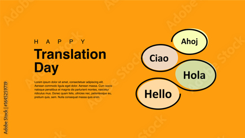 vector international translation day poster template