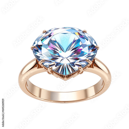 3D Diamond Ring Icon for Luxury & Jewelry | High-Quality Graphics for UI & Web Design