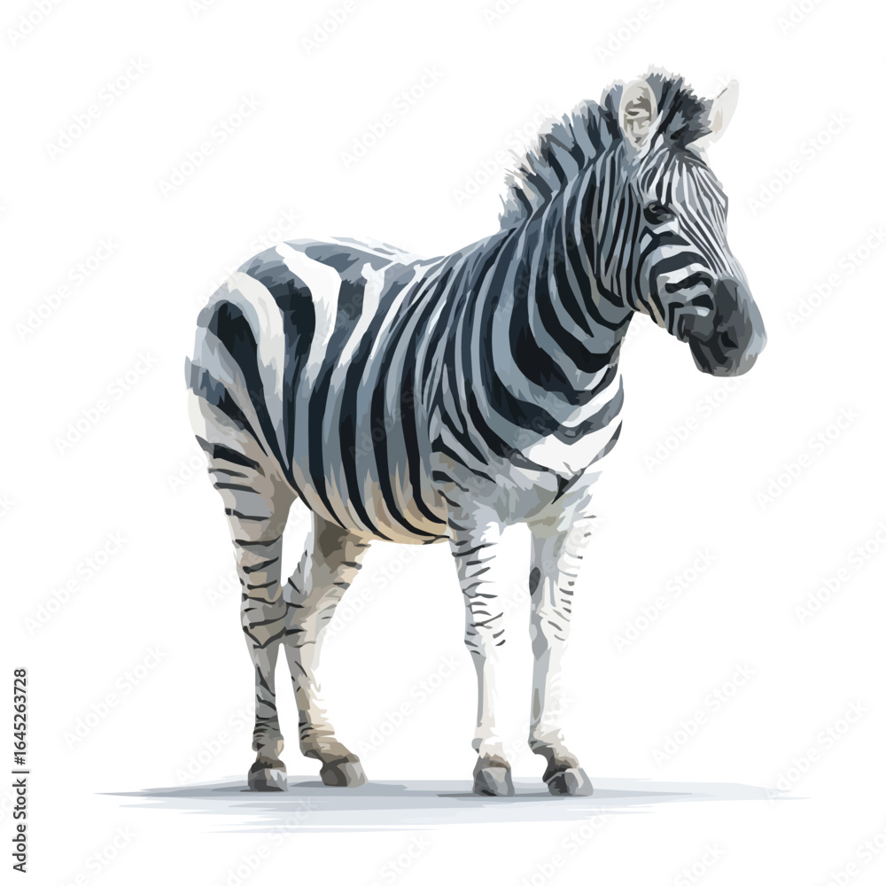Fototapeta premium Majestic Zebra Standing in a Detailed Portrait