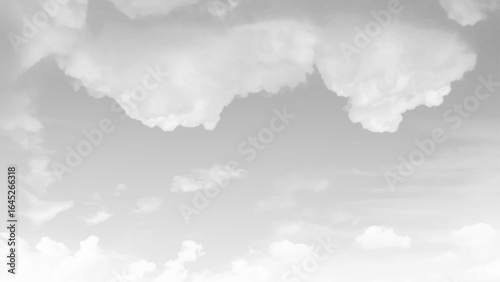 Black sky with white clouds. Beautiful sky background and wallpaper. White cloudy sky for background. Vector art