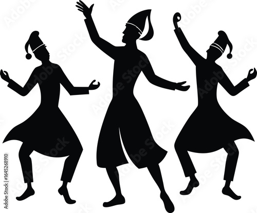 Silhouette of Whirling Dervishes Sufi Dance, Spiritual Art, Mystical Islamic Tradition