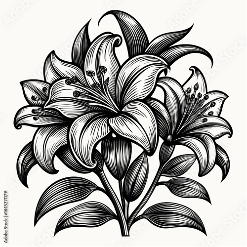 vintage-wildflower-bouquet--black-ink-pen-sketch