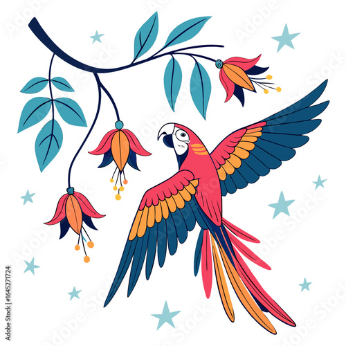 a colorful bird on a branch
