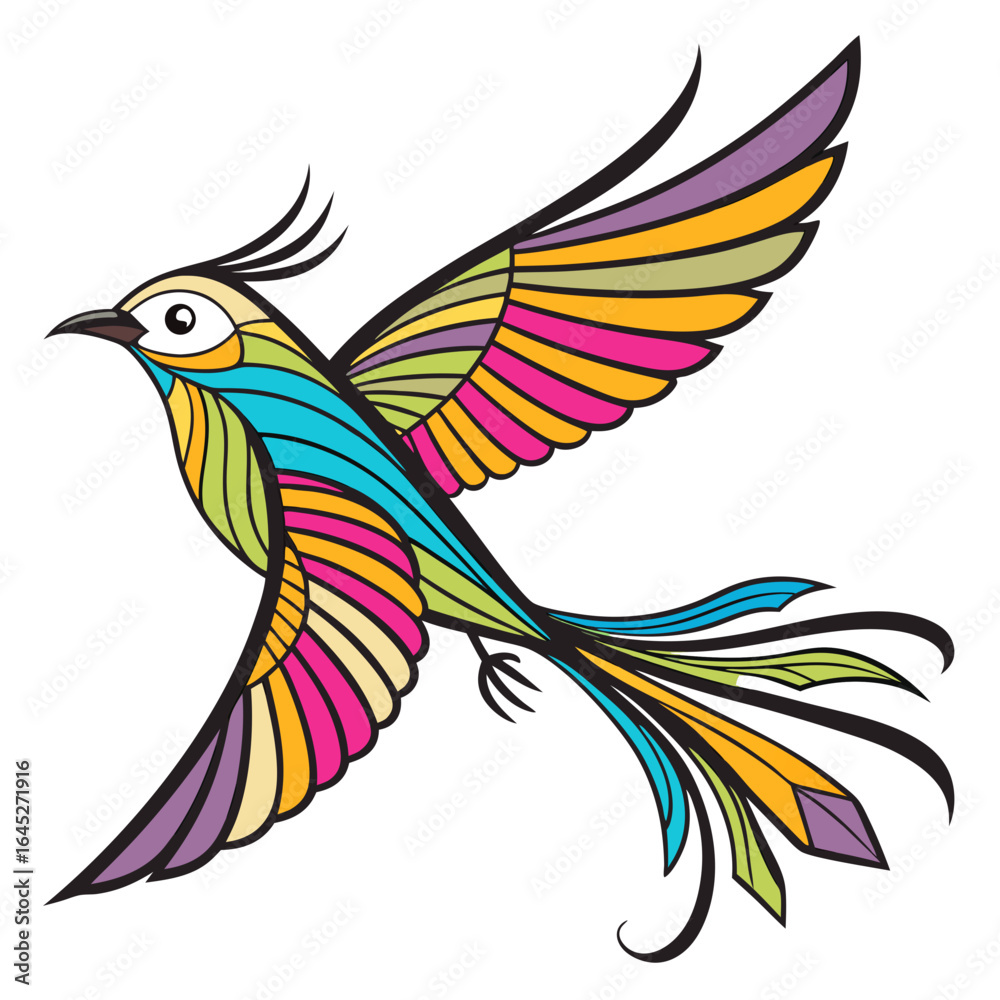 Obraz premium a colorful bird with wings spread 