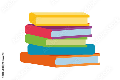 stack of books vector illustration, stack of colorful books clip art