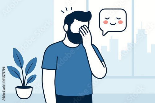 Emotion illustration - flat style: mood, expression, character, emotion, gesture, communication