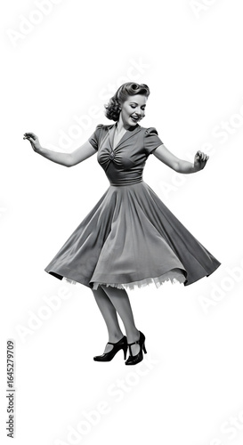 A woman of the Swing era (1940s) dancing