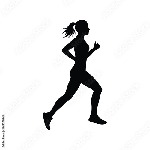Female runner silhouette athletic woman jogging fitness exercise healthy lifestyle sport activity
