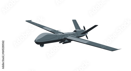 Precision Vector: A Military Drone Aircraft Design Against a White Backdrop
