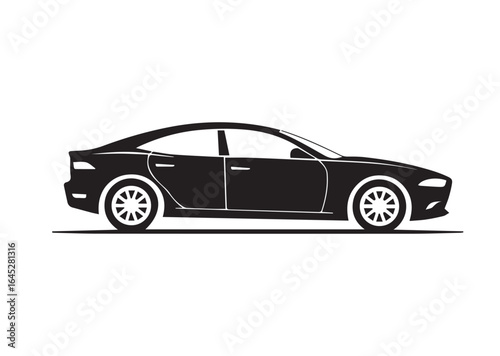 Car auto vehicle transport silhouette vector illustration