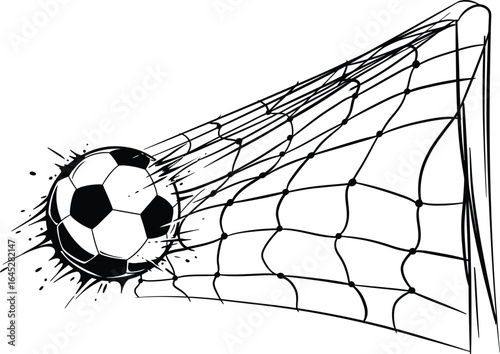 football soccer ball hand drawing element