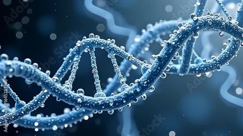 With a backdrop of shimmering silver, the organic molecule stretching like elastic spectral thread spirals delicately, bathing the scene in a soft glow while it twists and turns, each motion