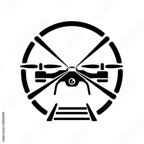 Drone,  quadcopter  vector  Icon illustration (Automatic inspection)