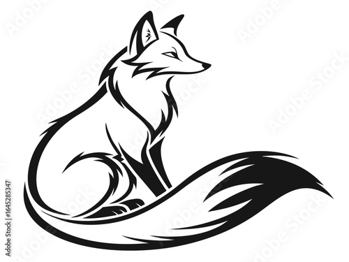 Unique fox logo, fox illustration, vector design combining creativity and elegance, perfect for branding, wildlife projects, pet businesses, outdoor themes, and modern graphic identities.