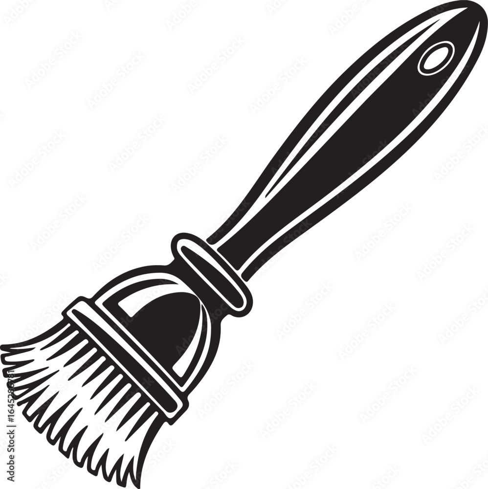Fototapeta premium Elegant Fashion Brush Silhouette Logo with Delicate Bristles Vector Design