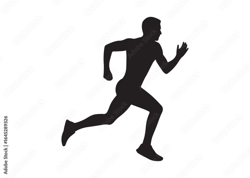 Fototapeta premium Running man silhouette vector illustration
