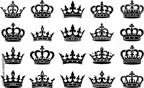 Royal Crown SVG Bundle | Vintage King and Queen Crown vector bundle