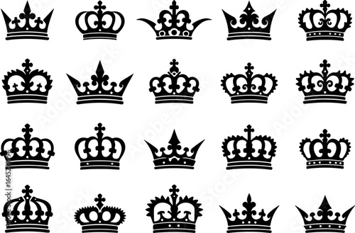 Royal Crown SVG Bundle | Vintage King and Queen Crown vector bundle